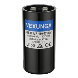 VEXUNGA 161-193 uF MFD 110-125 VAC 50/60 Hz Round Motor Start Capacitor CD60 Single Phase Capacitors for AC Motors Starting or Pool Pump or Well Pump