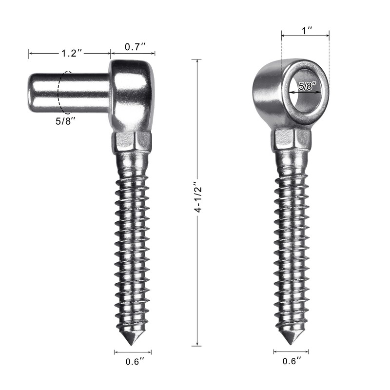 Insaga Cast 304 Stainless Steel Gate Hinges 2Pack Lag Screw