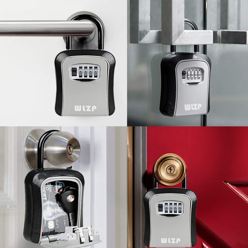 WLZP Key Safe, Key Safe with 4-Digit Combination Code, Wall