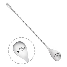 Hubby Husband Anniversary Birthday Gifts for Him Wife Bar Mixing Spoon Gifts for Boyfriend Fiance Christmas Bday Gifts for Husband Sister Mix Cocktail Spoon Gifts for Cocktail Fans I Love You Gifts