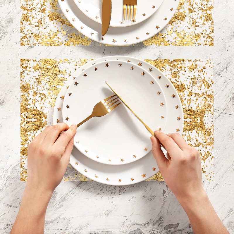 Table Runner 28cm x 5M Gold Metallic Table Runner, Sparkling