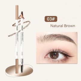 Novo Dual-Ended Waterproof Eyebrow Pencil - Angled Tip for Hair-like Strokes & Precise Shaping, Built-in Spiral Brush, Smudge-Proof, Long-Lasting Brow Pen for Defined, Natural Brows