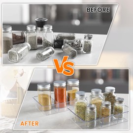 Criusia Drawer Organizer, 18 Pack Clear Large Kitchen Drawer Organization Trays, Non-Slip Drawer Dividers for Makeup, Jewelry, Utensil, Office, Bedroom, Bathroom