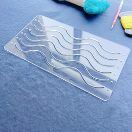 Acrylic Sashiko Stencil, Wavy Pattern for Hand Quilting and Embroidery (1.5 cm Wavy Pattern)