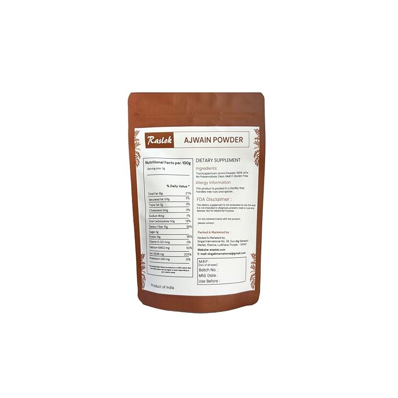 Raslok Ajwain Powder | Carom Seed Powder | Trachyspermum ammi