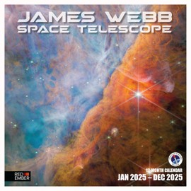 RED EMBER James Webb Space Telescope 2025 Hangable Monthly Wall Calendar |12" x 24" Open | Thick & Sturdy Paper | Giftable | Outer Space NASA | A Bold View of the Universe