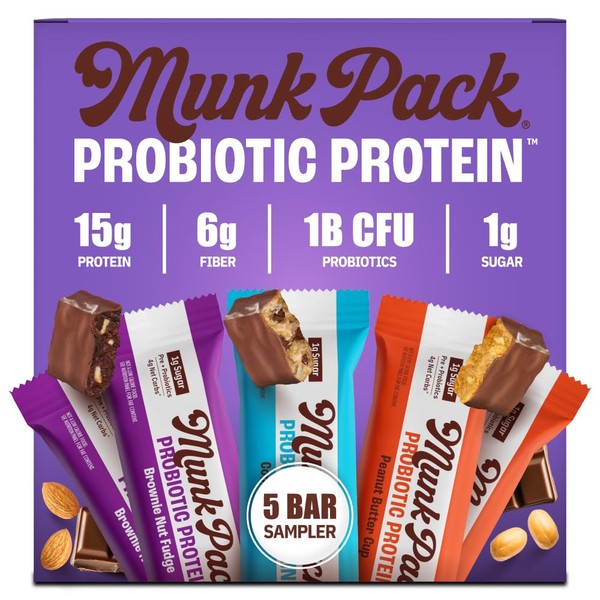 Munk Pack 15g Probiotic Protein Bars - 1g Sugar, 5g