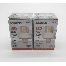 SATCO 2x  5 Watt T4 Repl. LED G9 base 360 Degree Beam Angle 120V SATCO S9228 5W
