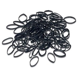 Mytoptrendz® BLACK Small Thin Mini Tiny Rubber Bands Hair Elastics Ultra Rubberbands Ponytailers.