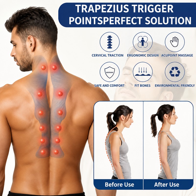 Neck Stretcher for At-Home Relaxation – Rubber Support & Trigger