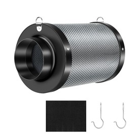 Growtent Garden Air Carbon Filter Smellines Control with Australia Virgin Charcoal for Inline Duct Fan, Grow Tent, Pre-filter Included (4"(Filter+Vent Cover))