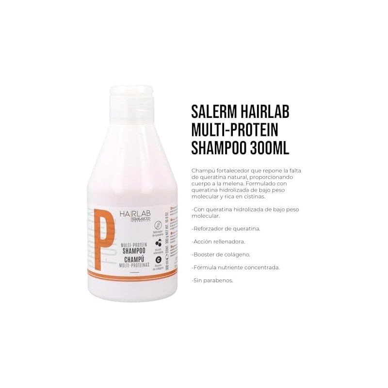 Shampoo Multi Proteínas Sin Parabenos Sin Sulfatos Vegano 300ml