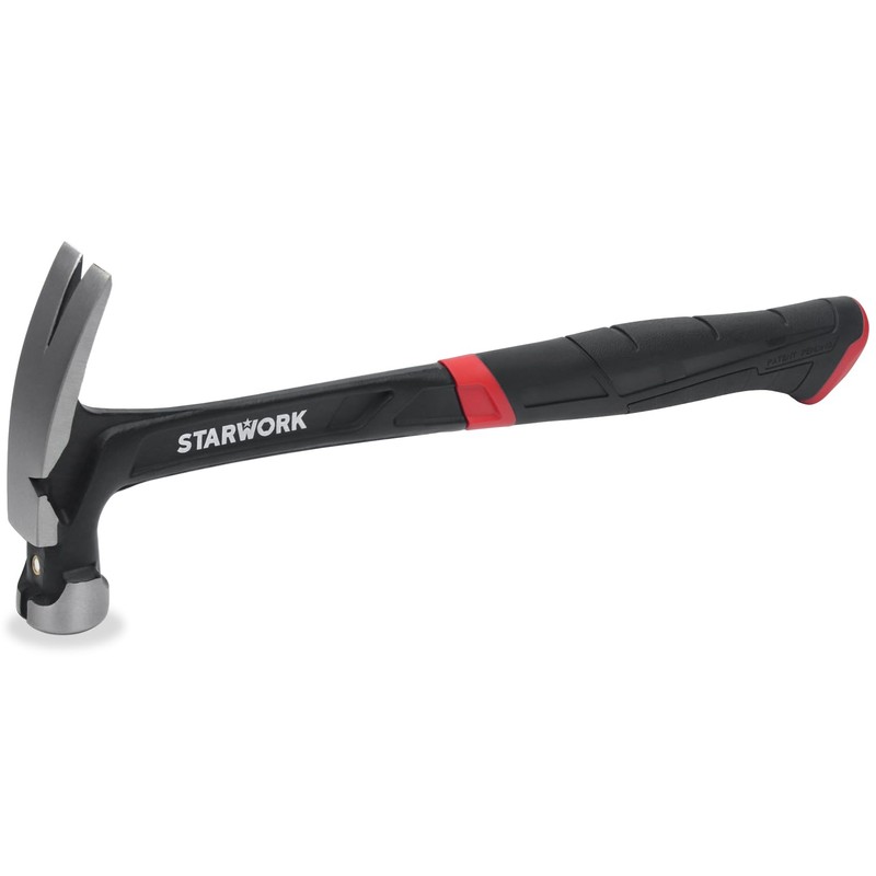 STARWORK One Piece Rip Hammer with Comfort Grip Handle for