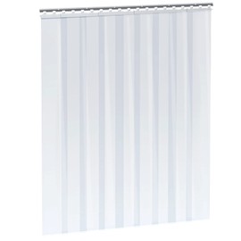 Plastic Strip Door Curtain Kit 9PCS, 48" Width X 84" Height, 0.08 Inch Thickness PVC Curtain Strip for Walk in Freezers, Coolers & Warehouse Doors, with 50% Overlap for 4' X 7' Door Plastic Strip Door