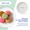 MUCHII 300 Count 9 Inch Paper Plates, Disposable Dinner Plates