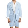 Mens Seersucker Suit 2 Piece Regular Fit Beach Striped Blazer