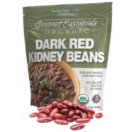 Mountain High Organics – 1 lb, Certified Organic Dark Red Kidney Beans, Bulk Dried Red Kidney Beans, Non GMO, Vegan, Frijoles Colorados, Plant Based Protein and Fiber
