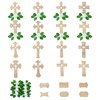 KitBeads 8pcs Wood Cross Cutouts Jesus Cross with Flower Baptism