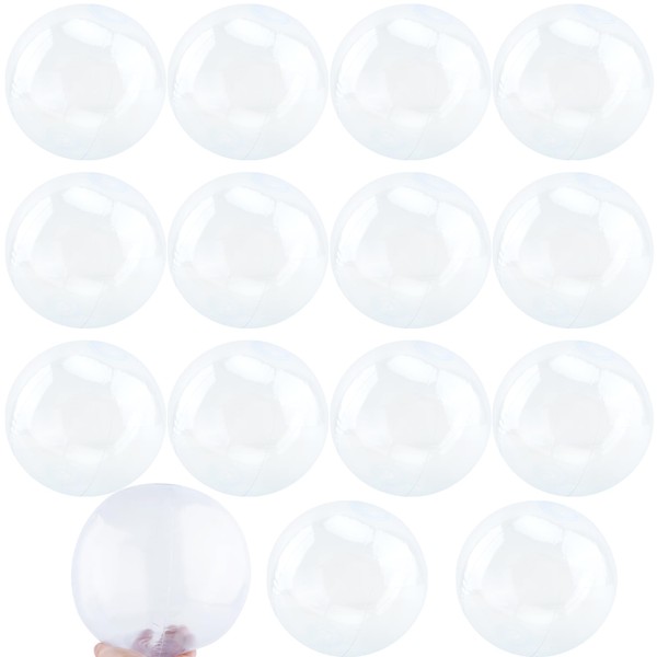 16 Pcs 6 Inch Inflatable Clear Beach Ball DIY Mini