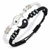 Matching Yin Yang Friendship Bracelets for 2, Adjustable Black and