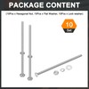 sourcing map 10Set Hex Head Screw Bolt, 1/4-20 x 6"