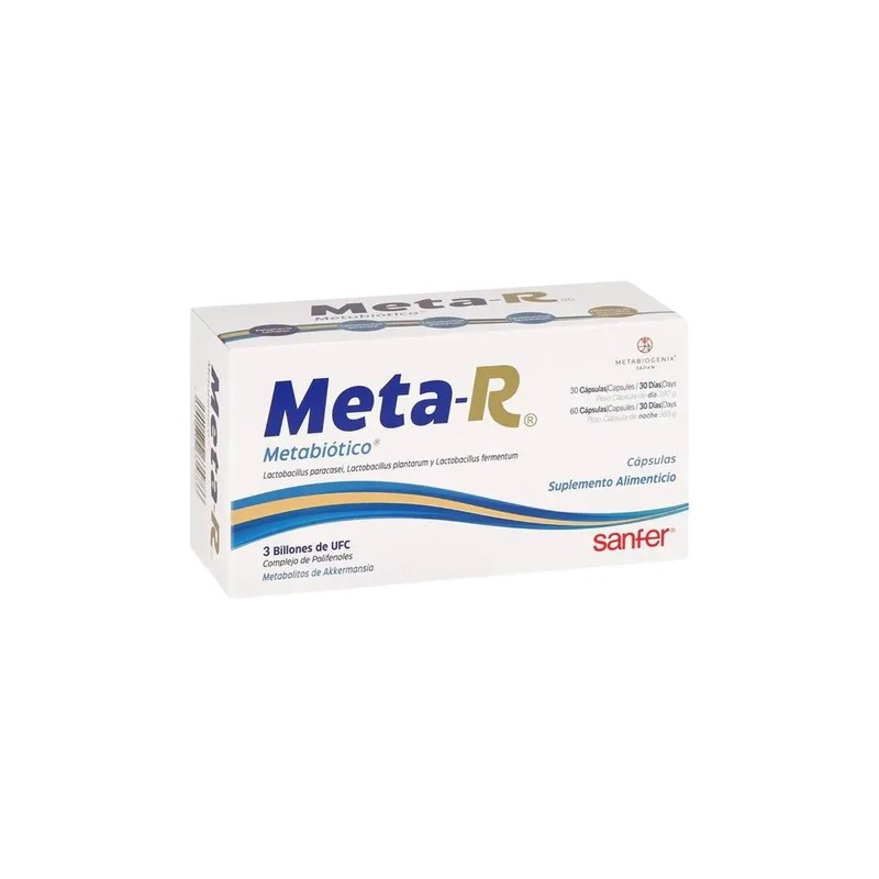 Meta-r 90 Cápsulas | Suplemento Metabiótico Con Probióticos Sabor Sin