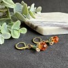 Lamora Jewelry Fall Earrings Pumpkin Oranges Crystal Gold Lever Back