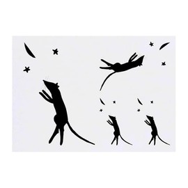 4 x 'Mouse And The Night Sky' Temporary Tattoos - Water Resistant, Skin-Safe, Non-Toxic Transfers, Mixed Sizes (TO00084696)