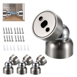Hoowen 4PCS Magnetic Door Stoppers, Powerful Mini Doorstop Heavy Duty Door Holder with Screws, Stainless Steel Door’s Catcher to Hold Doors Open, Wall Magnet Doors Stop for Bedroom Bathroom Home