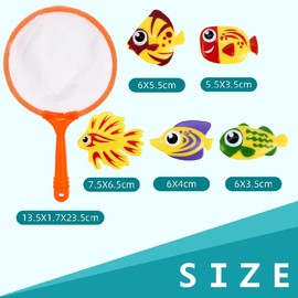 Angelspielzeug, Kinderwasserspielzeuge, Badewannenspielzeug, Pool Spielzeug mit Fischernetz Badespielzeug für Babys Kescher mit Fischen für 1 2 3 4 Jahre alte Mädchen Jungen