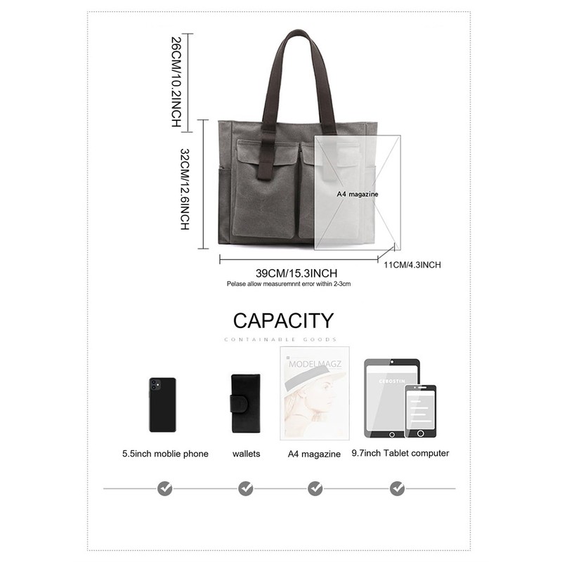 Women's Handbag, Large Canvas Shoulder Bag, Handbag, Tote Bag, Shopper