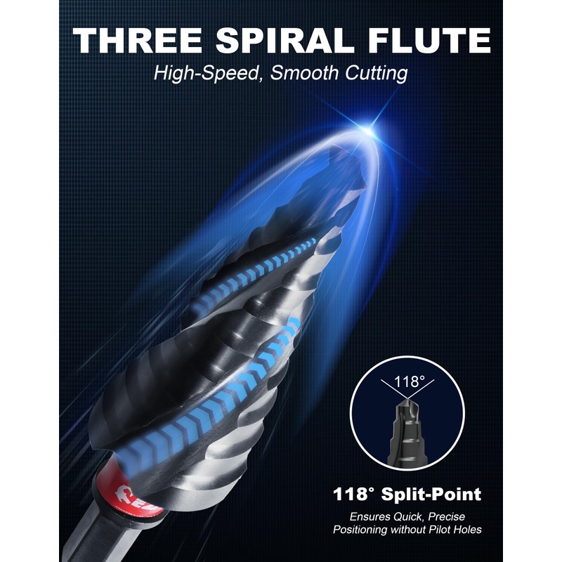 EZARC Step Drill Bit for Metal, M35 Cobalt Unibit Step