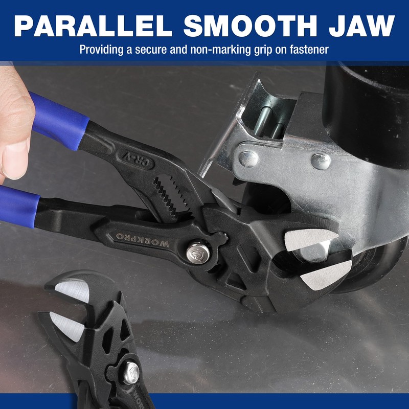 WORKPRO Pliers Wrench Set, 7 & 10-Inch CR-V Construction Wrench