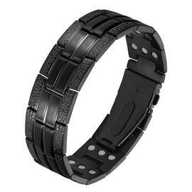 Jeracol Magnetic Bracelet for Men – 3X Ultra Strength Titanium Steel Magnetic Bracelet & Floding Clasp– Gift Box and Removal Tool Included