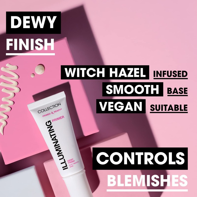 Collection Cosmetics Primed and Ready Illuminating Primer, Dewy Finish For