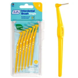 Tepe Interdental Brushes with Angled Head, Yellow, Blister Pack