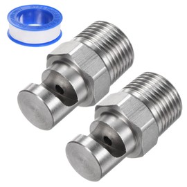M METERXITY 2-Pack Flood Jet Tip 3/8BSPT 3mm Orifice Stainless Steel Wide Angle Flat Fan Spray Tip W Sealing Tape for Cleaning/Lubrication/Cooling/Humidification/Garden Nozzle