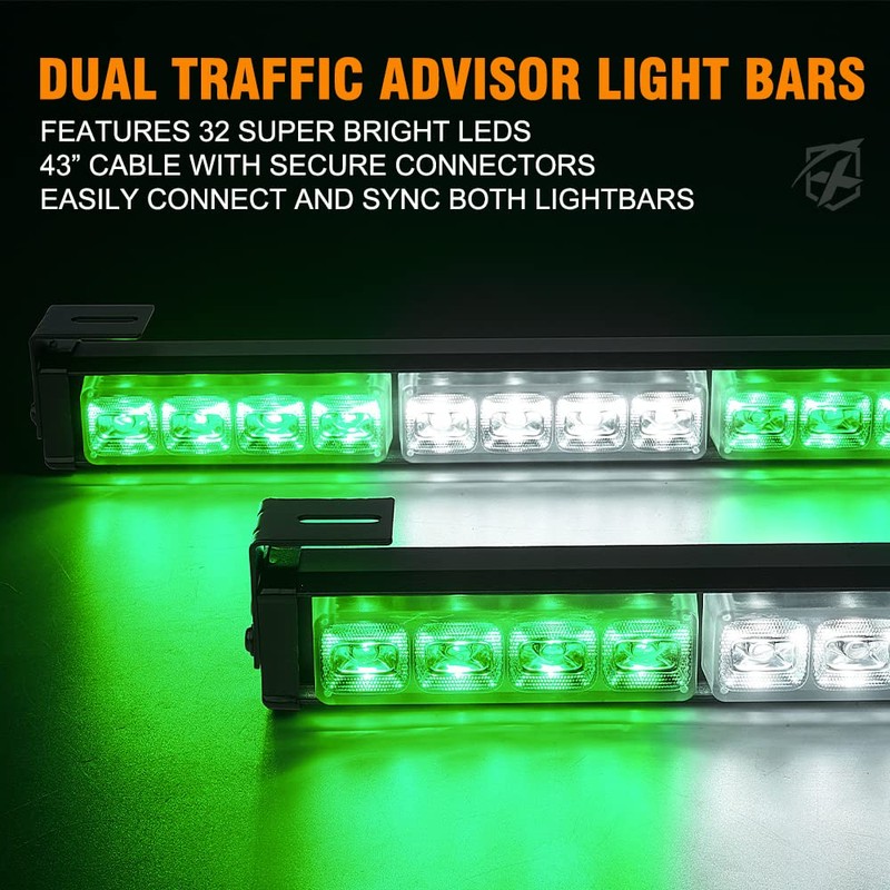 Xprite Emergency Dash Strobe Lights, 32LED Anti-Glare Windshield Visor Light