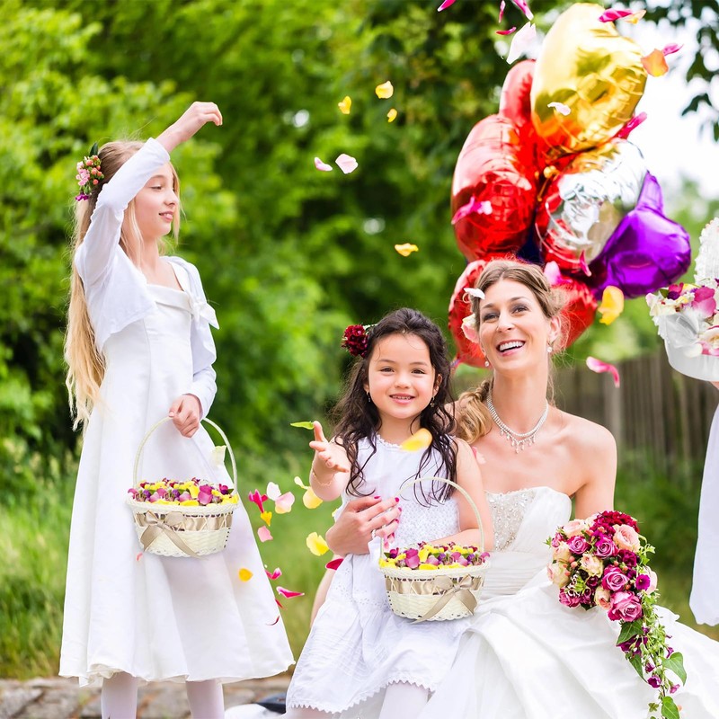 MAGICLULU Small Wicker Basket: Willow Flower Girl Basket Woven Willow