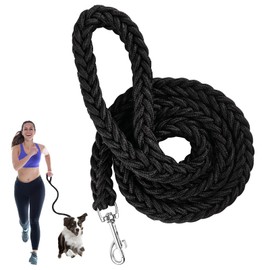 Dog Leash for Dogs, Long Leash Strong Dog Training Lead Nylon Eight Strand Braided Lead Heavy Duty Dog Leash Rotating Safety Buckle Rope Leash for Small Medium Large Dogs 1.3m (Black)