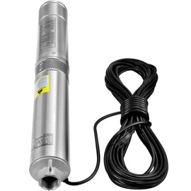 Happybuy Deep Well Submersible Pump, 0.5HP 115V, 28gpm Flow, 167ft Head, 33ft Cord, 4" Stainless Steel, IP68 Waterproof, for Industrial, Irrigation & Home Use