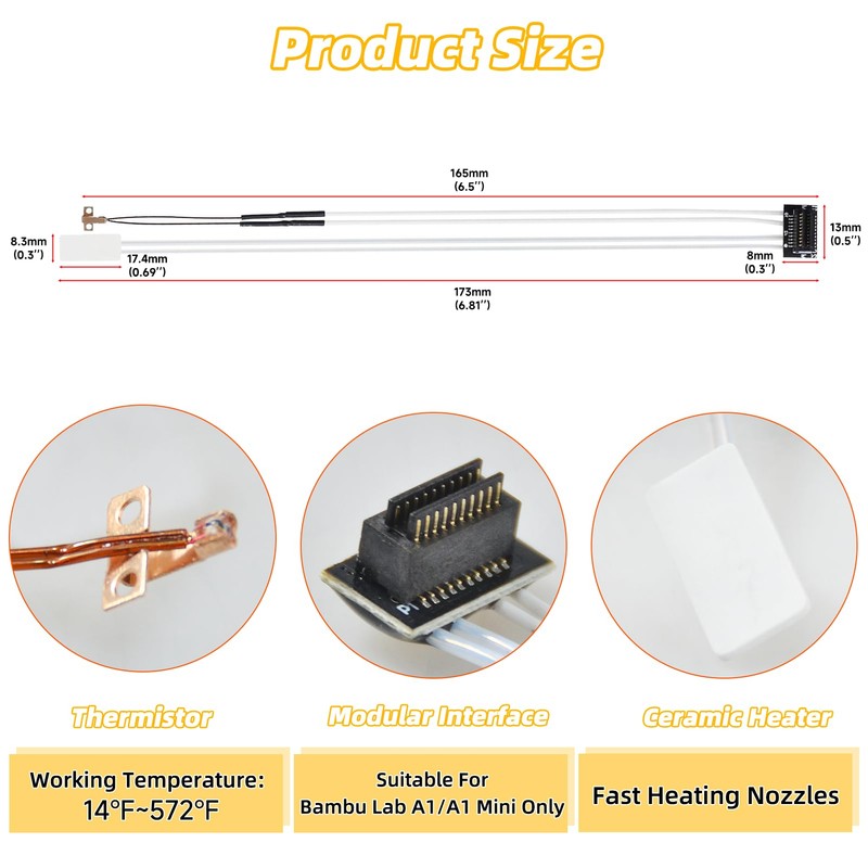 XIFOWE Heating Assembly Kit for A1/A1 Mini, High Temperature Sensors