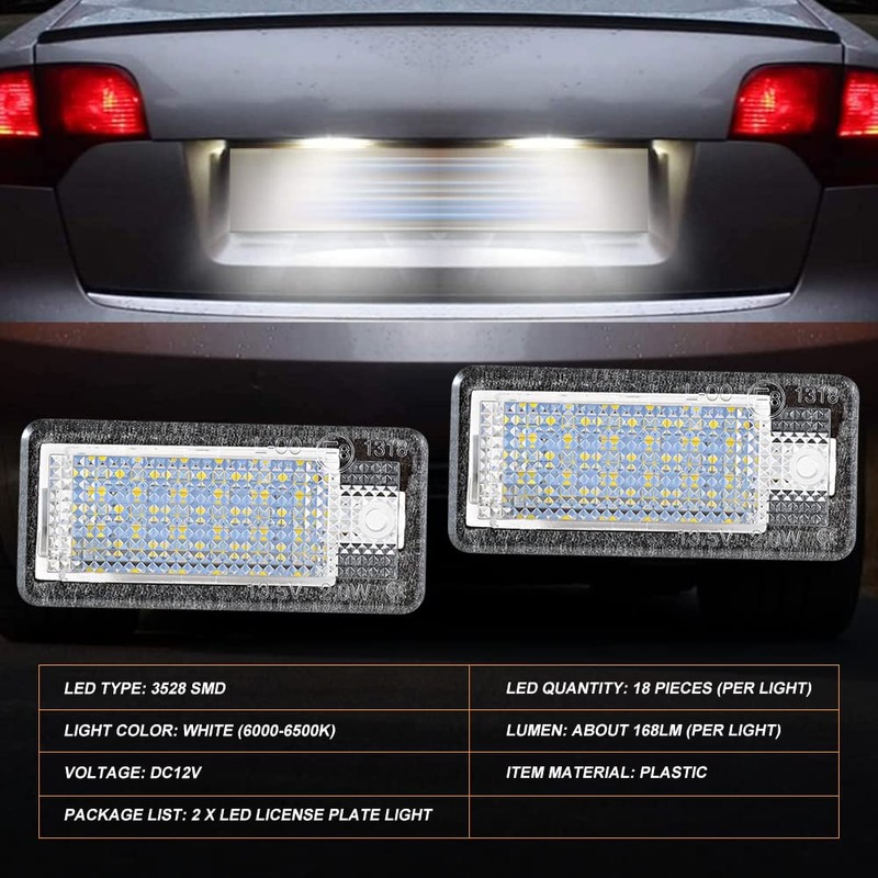 KaTur 1 Pair Car NO Canbus Error 18SMD LED License