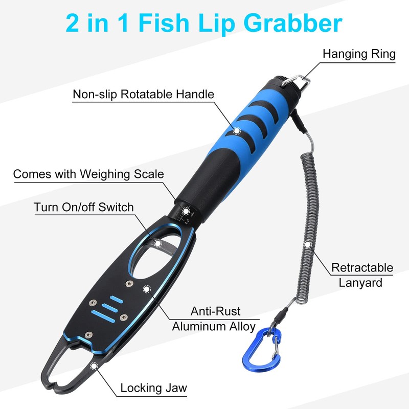 PATIKIL Fish Lip Clip with Scale, 40Lbs(18kg) Aluminum Alloy Fishing