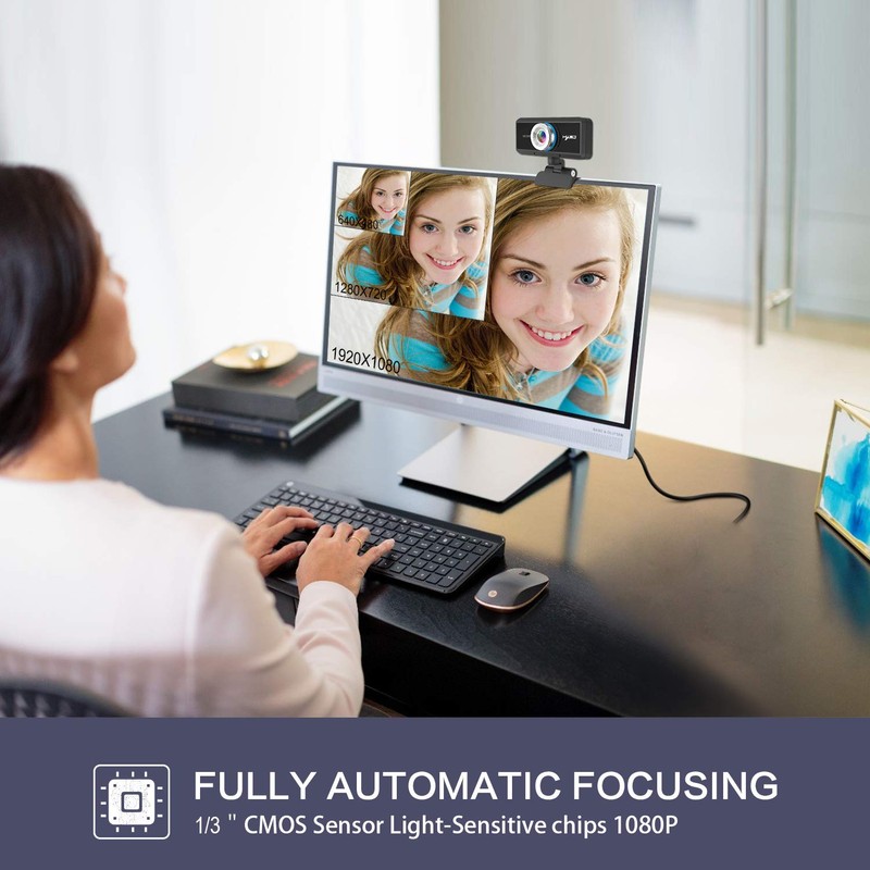 AUTENS Webcam 1080P HD Computer Camera Laptop USB PC Web