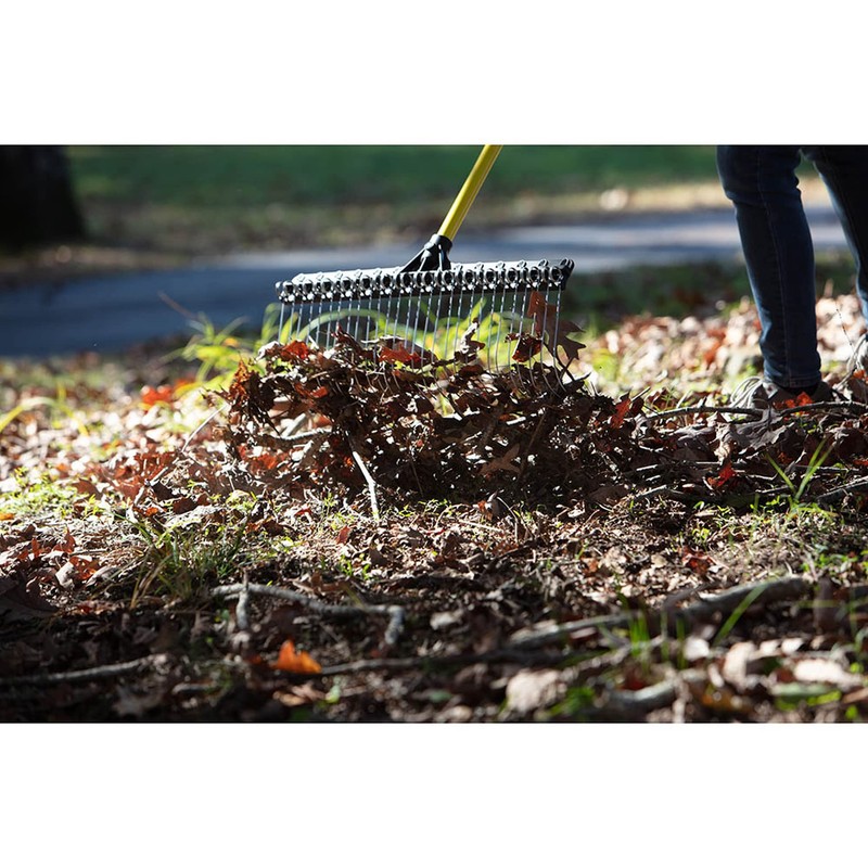 THE GROUNDSKEEPER II Rake 55-inch Lightweight Fiberglass Handle, 21-inch Head,