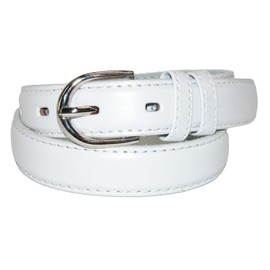 CTM Kid's Leather 1 inch Basic Dress Belt (Pack of 2), Small, White