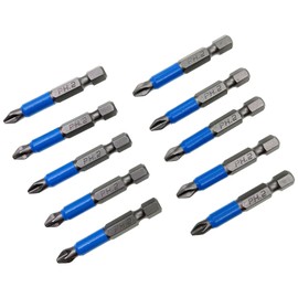 XMHF 10Pcs Anti Slip Phillips Cross Slot PH2 Short Screwdriver Bit Set 1/4 Inch Hex Shank 2 Inch/50 mm Length S2 Steel with Magnetic Tip for Power Screwdriver Drill Impact Driver Kit Tools