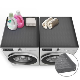 SCYFREID Washer and Dryer Top Protector Mat, 2 PCS, 25.6“ x 23.6" Silicone dust pad, Non-slip,Heat-Resistant, Leak-Proof Top Protector for Laundry Room Essentials,(Gray,2 PCS)