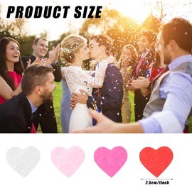 6000Pcs Colorful Heart Shaped Confetti, 4 Colours Wedding Biodegradable Confetti, Romantic Birthday Ball Decoration for Weddings, Birthday, Anniversary, Valentines (50g)